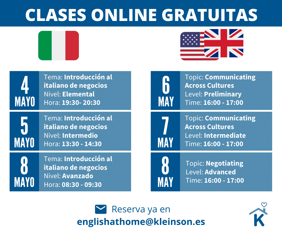 Clases online gratuitas inglés e italiano