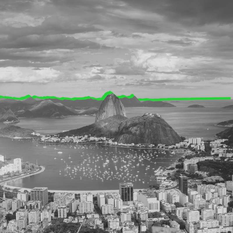Panorámica de Río de Janeiro en BN que simboliza el protocolo brasileño de negociación de Kleinson.