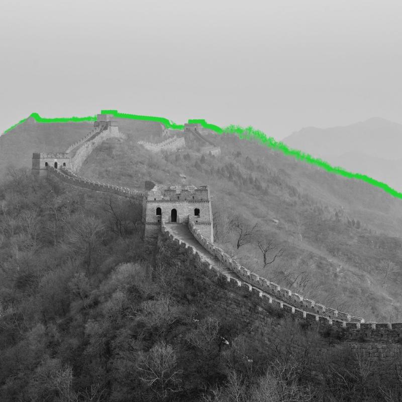 Gran Muralla China en BN que simboliza el protocolo chino de negociación de Kleinson.