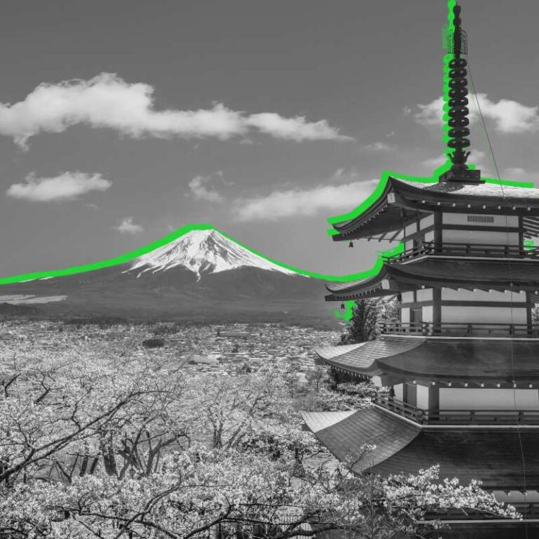 Monte Fuji en BN que simboliza el protocolo japonés de negociación de Kleinson.