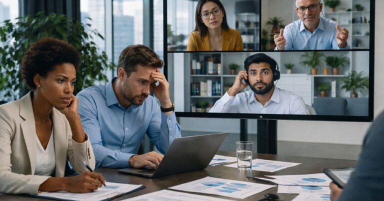 Professionals agreeing in a global meeting but later applying decisions differently across markets.