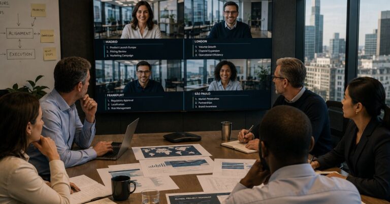 International leaders coordinating strategy and execution to improve international team performance across global markets.